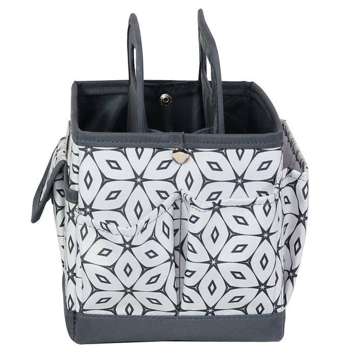 Collapsible Desktop Craft Caddy, Grey Geometric