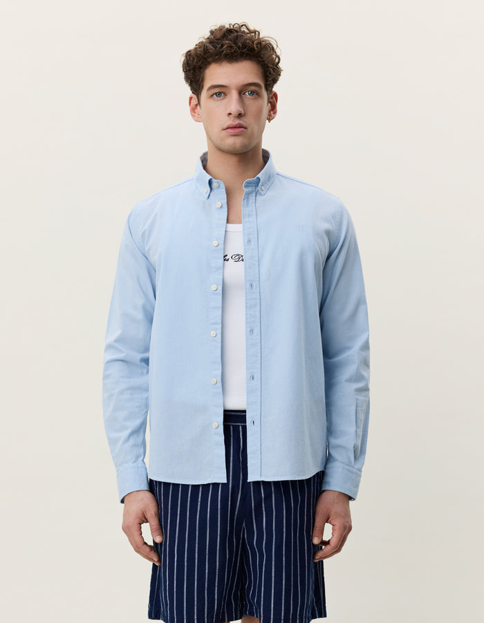 Cotton Linen Shirt - Skyway Blue