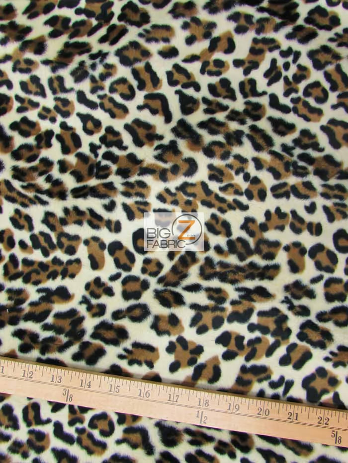 Cream Velboa Puma Animal Short Pile Fabric / Sold By The Yard||color:Cream Puma
