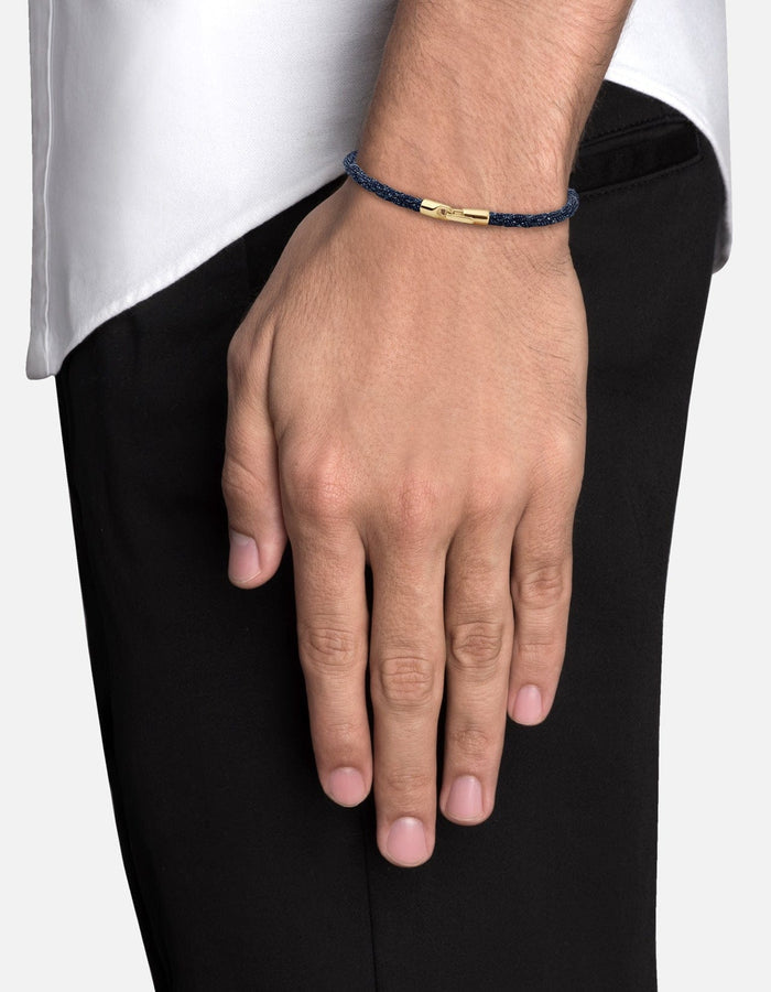 Cruz Denim Bracelet - Gold Vermeil, Navy, detail