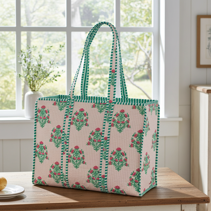 Dahlia Block Print Tote