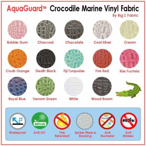 Deadpool Red AquaGuard ® Crocodile Marine Vinyl Fabric / Sold By The Yard