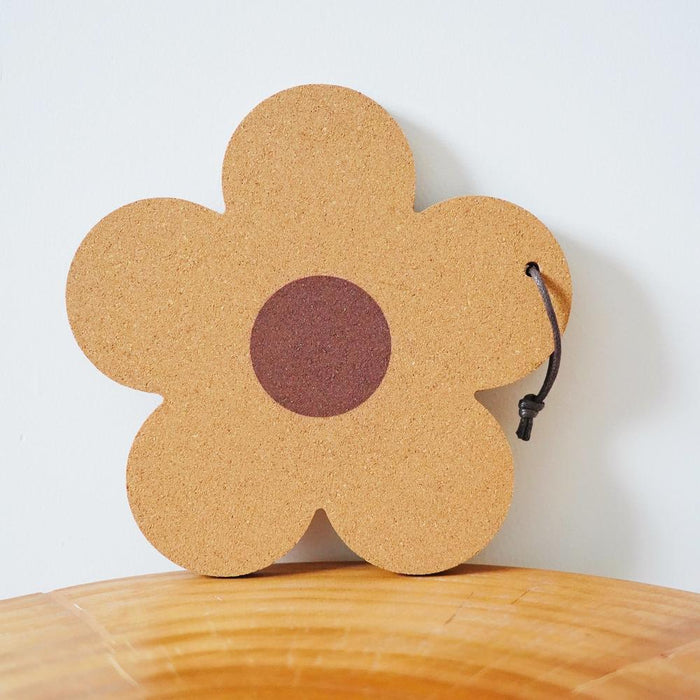 Folded view of medium size of Flower Cork Coaster/Hot Pat.