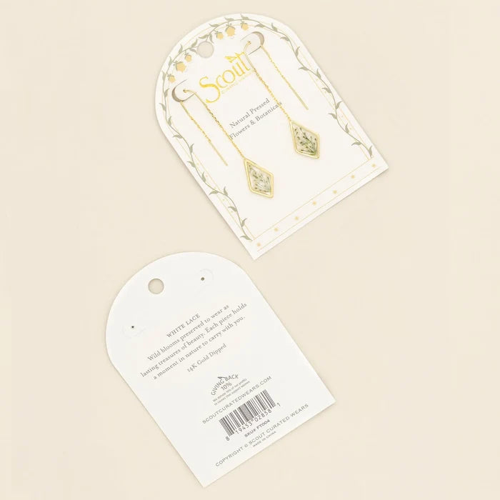 Flower Thread Earring in White - Madison's Niche