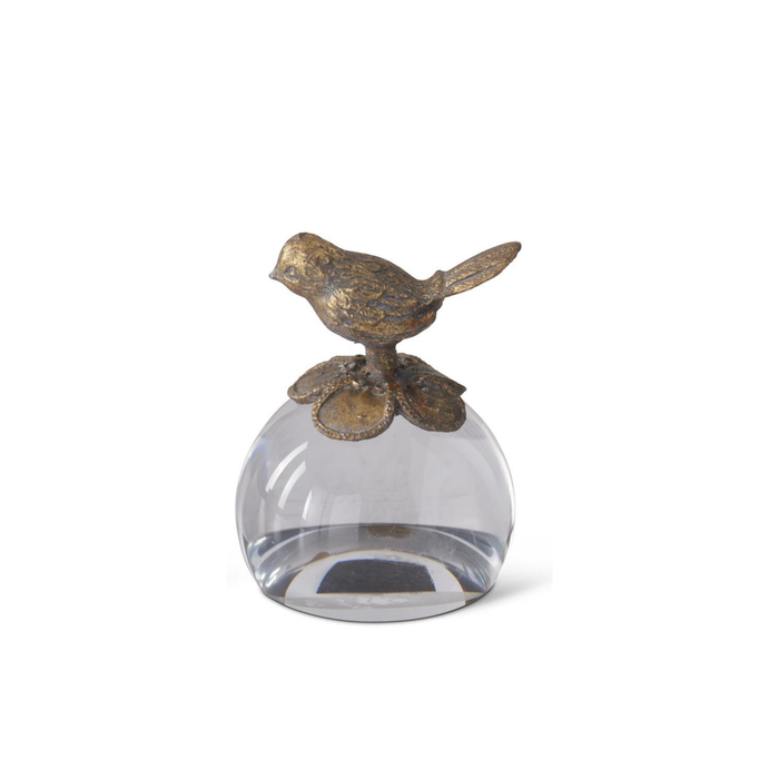 Gold Bird Paperweight - Madison's Niche