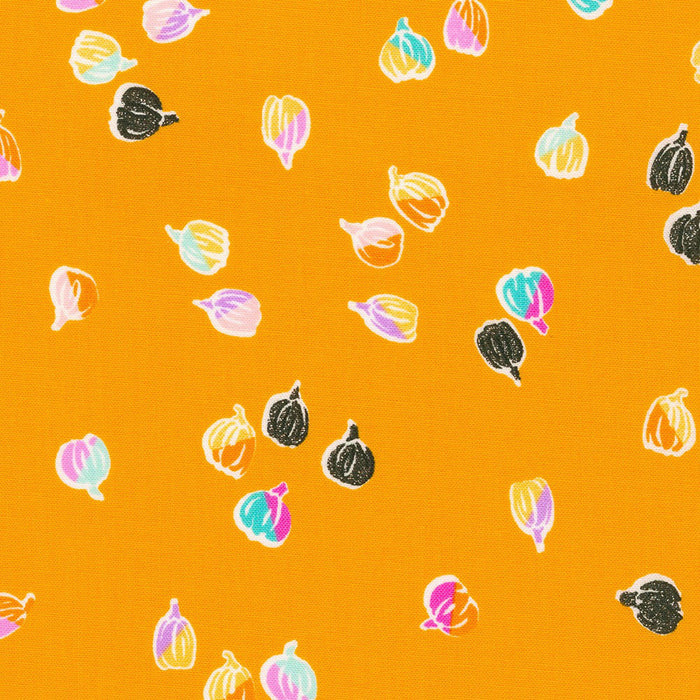 Halloween Bat-tastic Pumpkins on Orange Glitter 100% Cotton