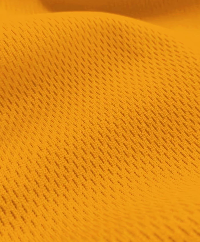 Heavy Sports Mesh Activewear Jersey Fabric / Gold / Sold By The Yard