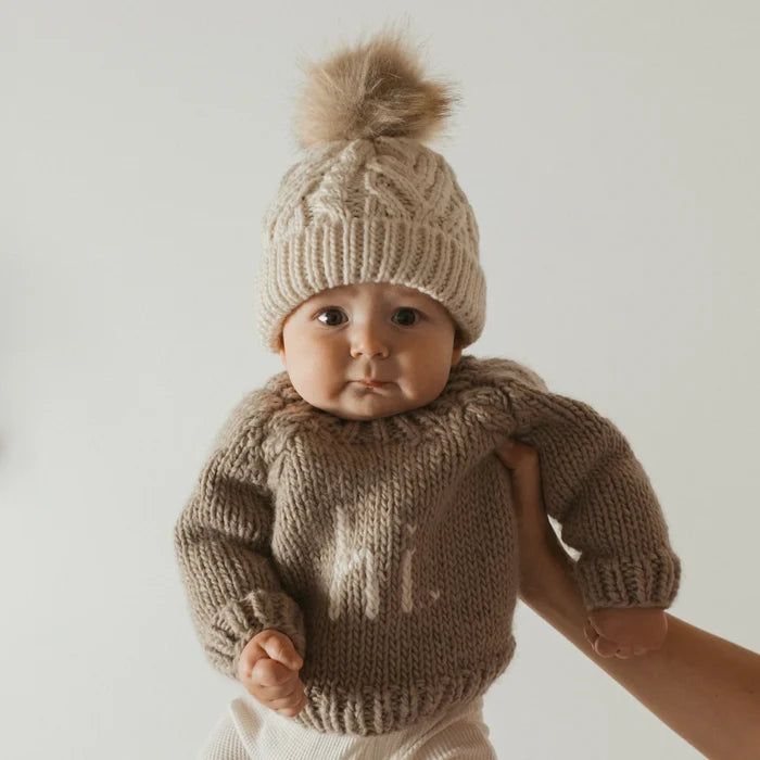 Hi Crew Neck Sweater in Pebble - Madison's Niche