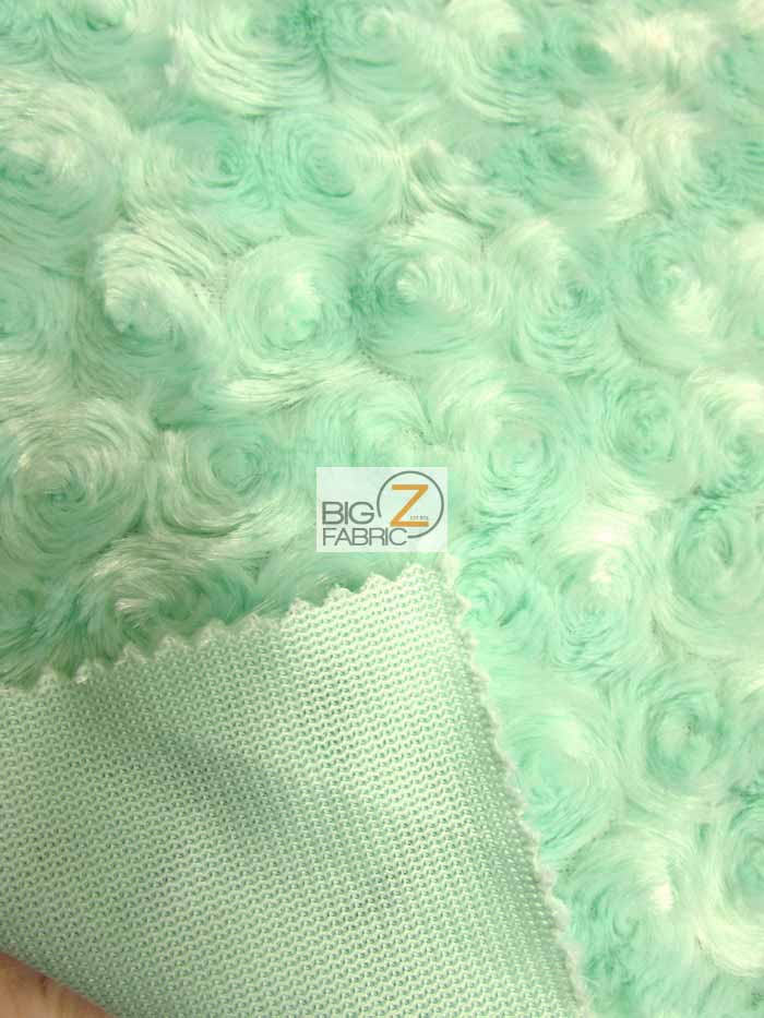 Kiwi Green Minky Rose/Rosette Floral Baby Soft Fabric / Sold By The Yard