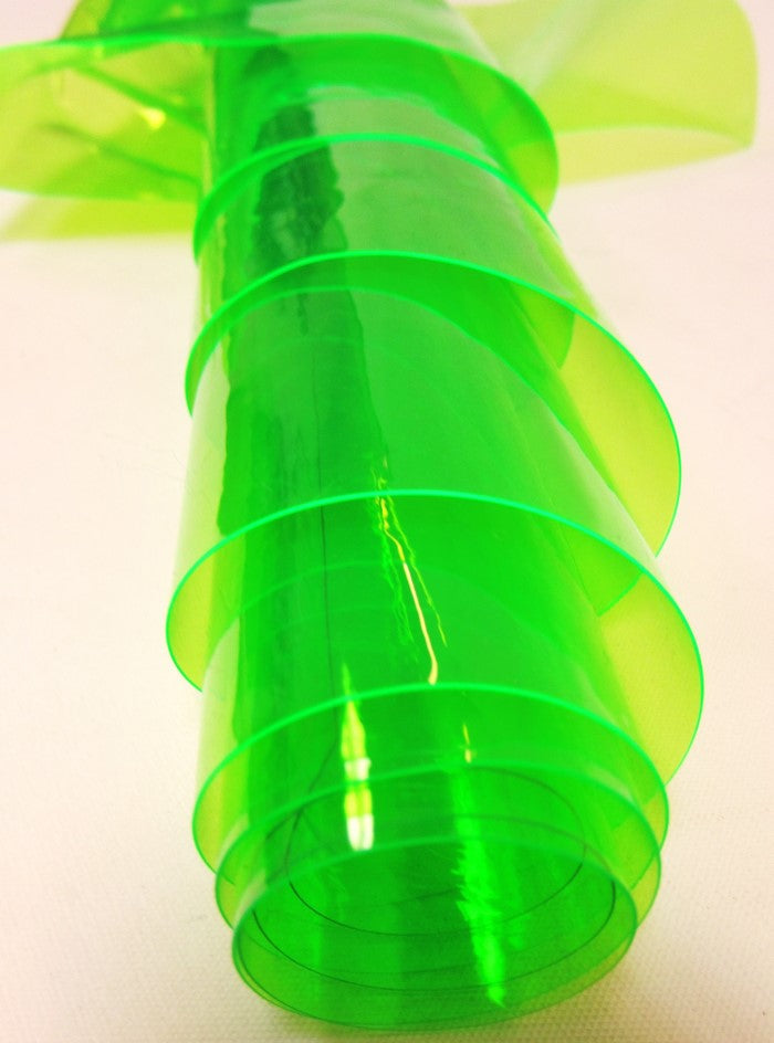 Lime (12 Gauge) Tinted Plastic Vinyl Fabric / Sold By The Yard