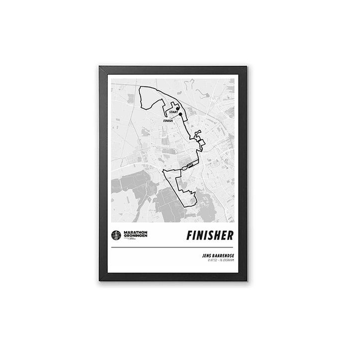 Marathon Groningen - Framed finisher poster - Parcours