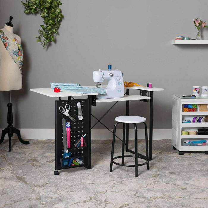 Pivot Panel Sewing Table White / Graphite