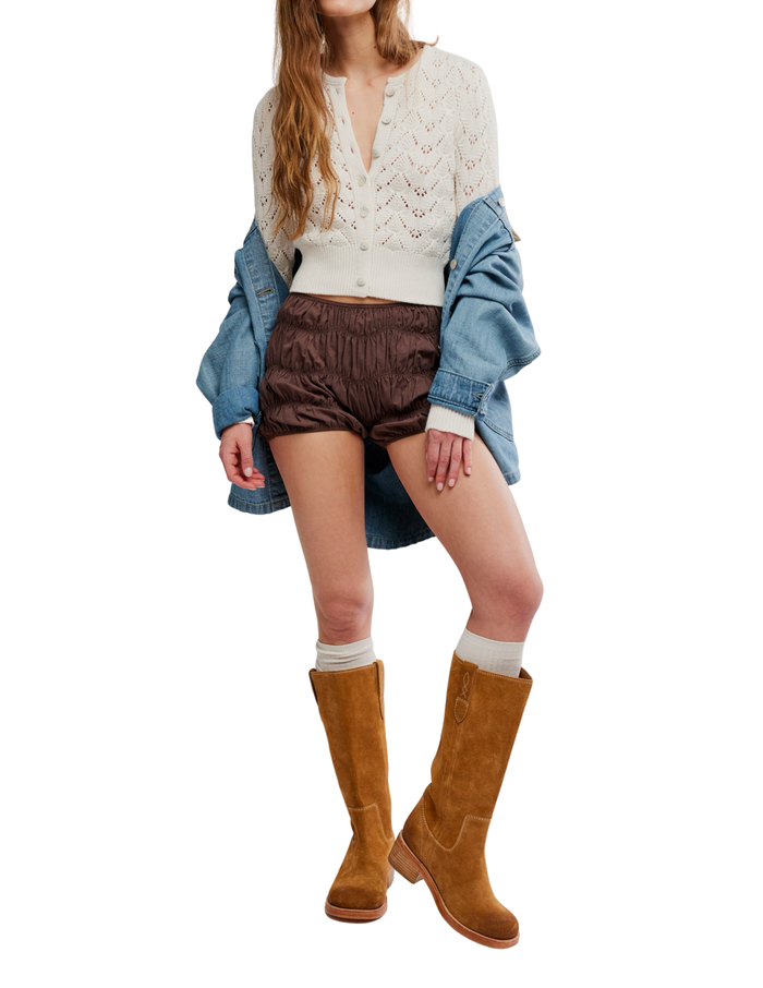 Pretty In Pointelle Cardi in Ivory - Madison's Niche