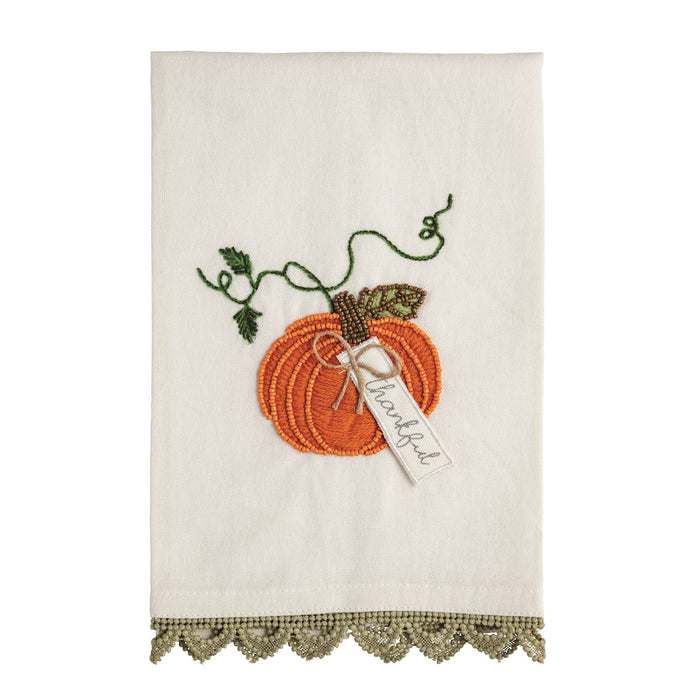Pumpkin Beaded Embroidery Towel