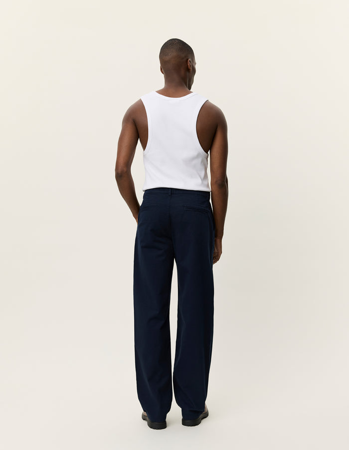Romeo Pleated Chino Pants - Navy