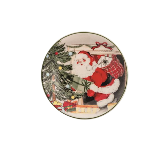 Santa Scene Tidbit Plate