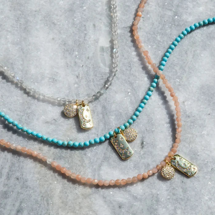 Semiprecious Stone Necklace in Orange Jade - Madison's Niche