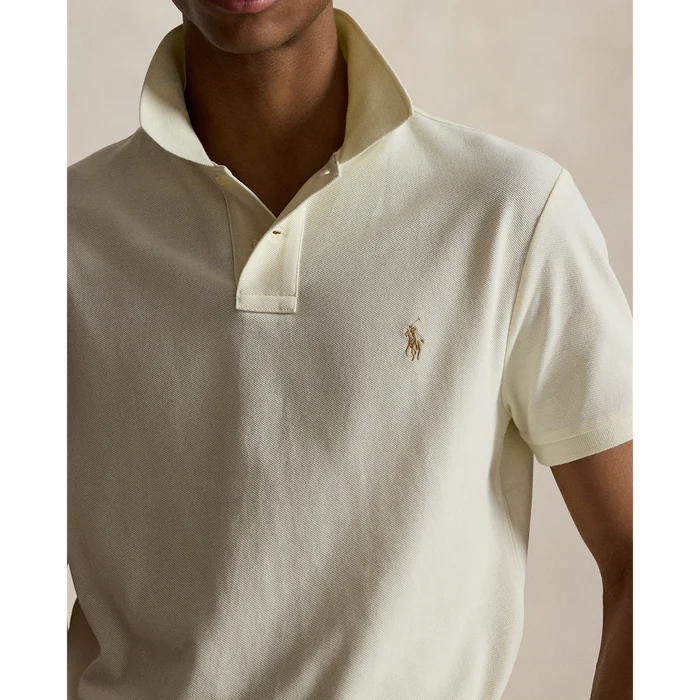 Short Sleeve Mesh Polo in Cream - Madison's Niche