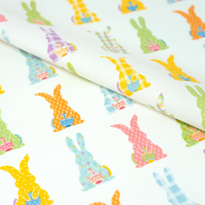 SINGER® Fabric, 100% Cotton, 44 Inch Wide, Colorful Bunny, Cut by the Yard