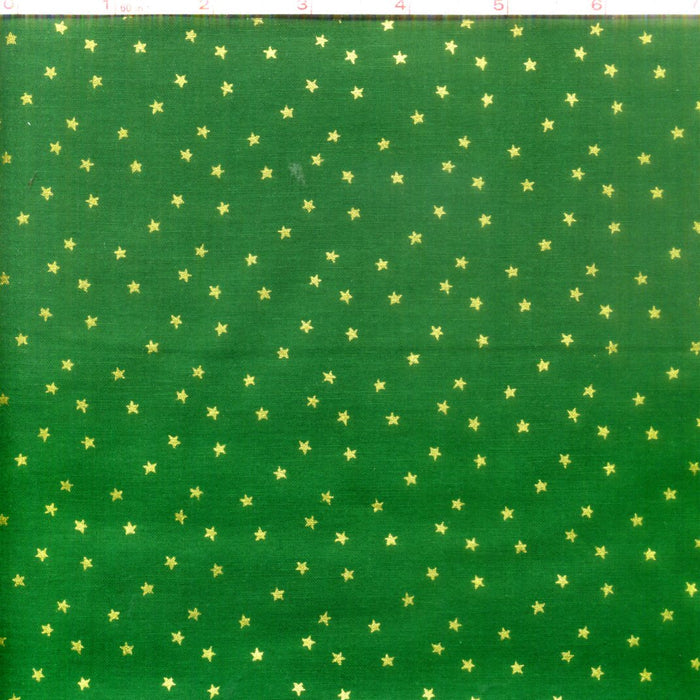 Small Metallic Gold Stars on Green