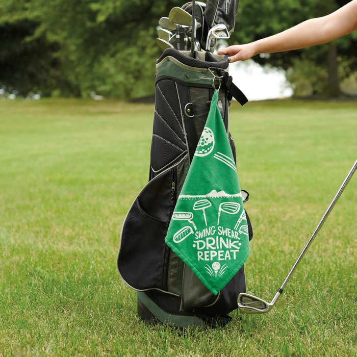 Swing Swear Drink Repeat Golf Towel - Madison's Niche