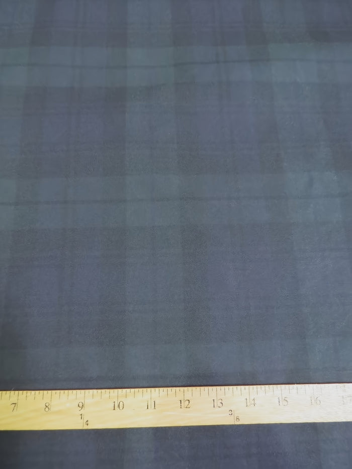 100% Waxed Cotton Tartan Plaid Canvas Fabric - Blackwatch
