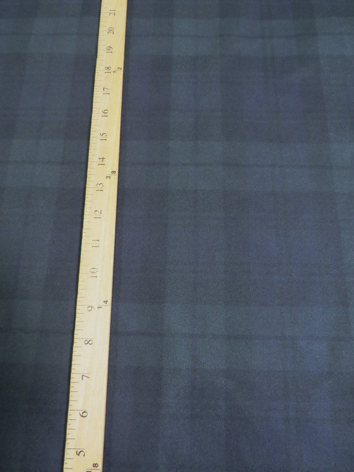 100% Waxed Cotton Tartan Plaid Canvas Fabric - Blackwatch