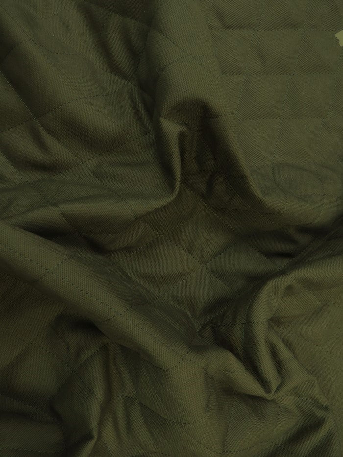 12 oz Cotton Canvas DOUBLE SIDED BATTING w peach skin fabric - ARMY GREEN/Black
