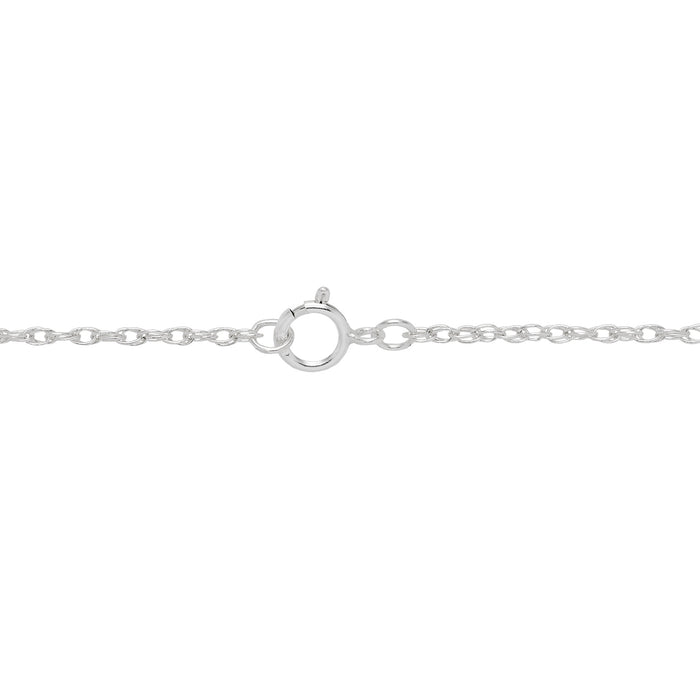 1.5mm Double Rope Chain in Sterling Silver with O-Ring Clasp on a white background