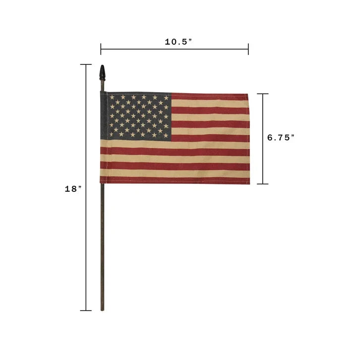 18" Teastained USA Flag Pick - Madison's Niche