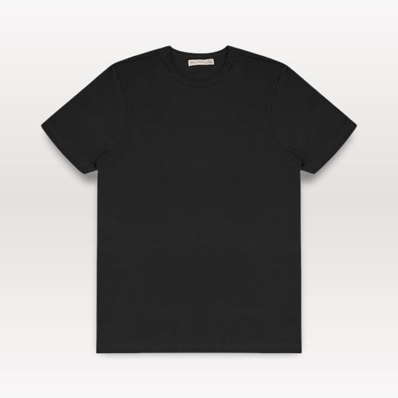 1950s Loopwheeled Classic Fit Lightweight T-Shirt - Deep Black