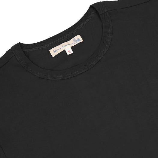 1950s Loopwheeled Classic Fit Lightweight T-Shirt - Deep Black