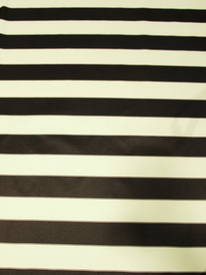 2 Tone Stripe Deck Canvas Outdoor Waterproof Fabric / Black/White / Sold By The Yard Closeout!!!