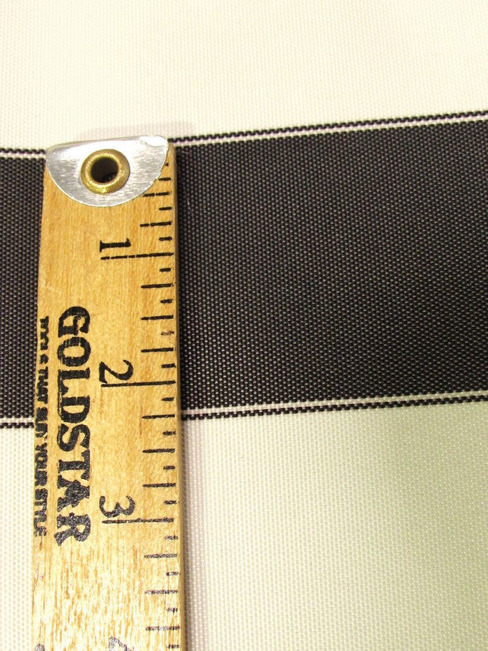 2 Tone Stripe Deck Canvas Outdoor Waterproof Fabric / Burgundy/Off White / Sold By The Yard Closeout!!!