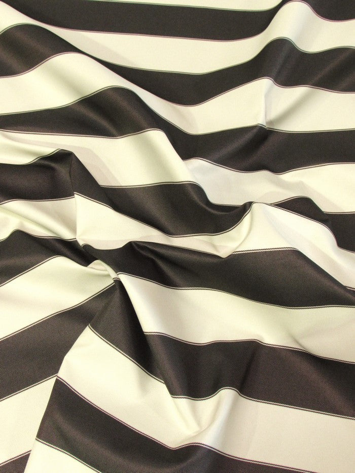 2 Tone Stripe Deck Canvas Outdoor Waterproof Fabric Fabric / Navy/White / Sold By The Yard Closeout!!!