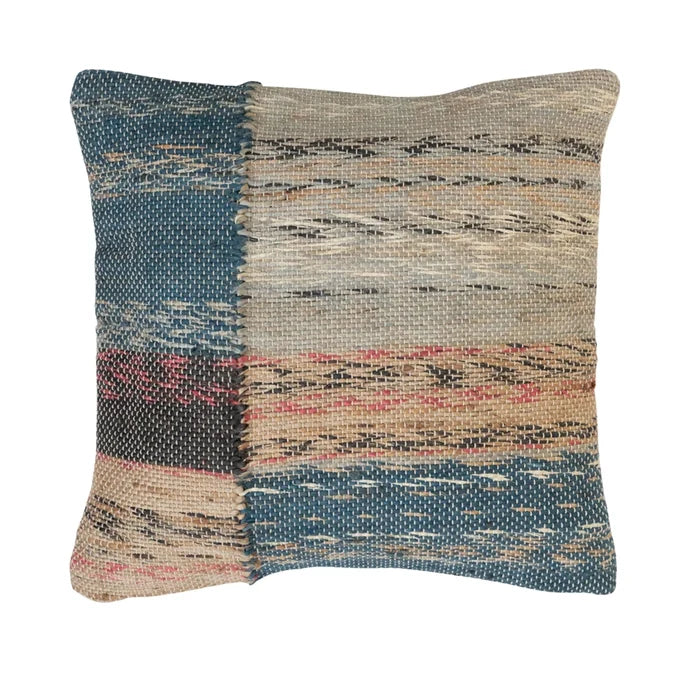 20" Woven Jute and Cotton Pillow - Madison's Niche