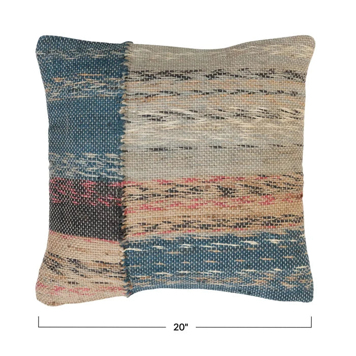 20" Woven Jute and Cotton Pillow - Madison's Niche