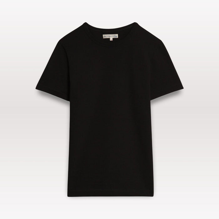 215 Loopwheeled Classic Fit Midweight T-Shirt - Deep Black, flat lay