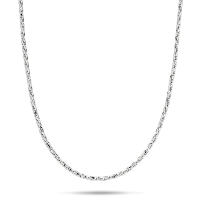 1.0mm Espiga Chain in Sterling Silver on a white background