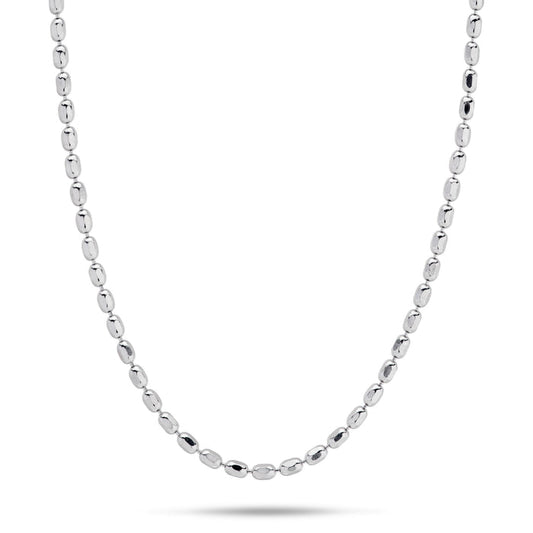 1.5mm Bar Chain in Sterling Silver on a white background