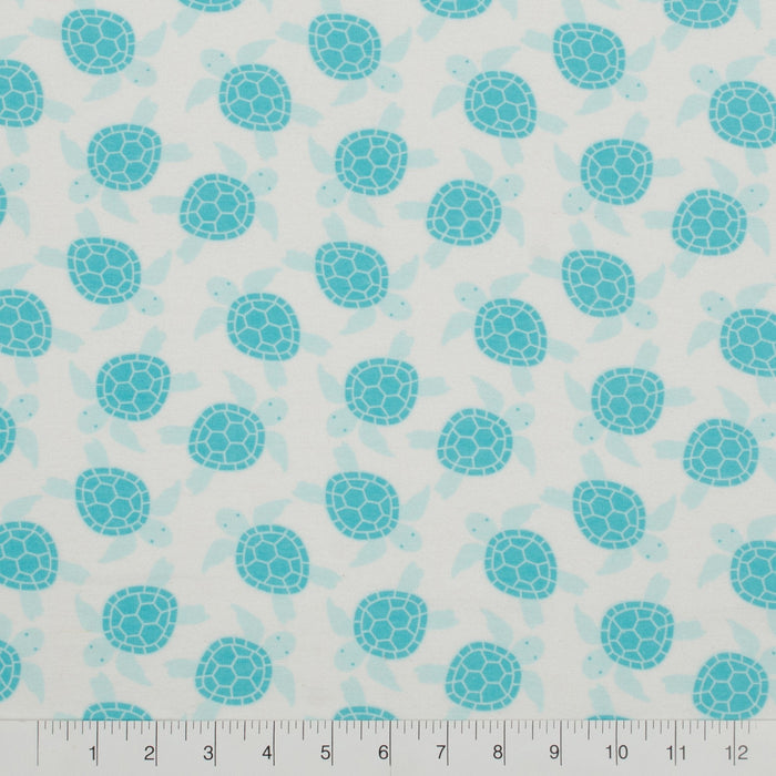 3 Flannel Fat Quarters Sealife Little Feet Boutique Blue White 18" x 21" Baby