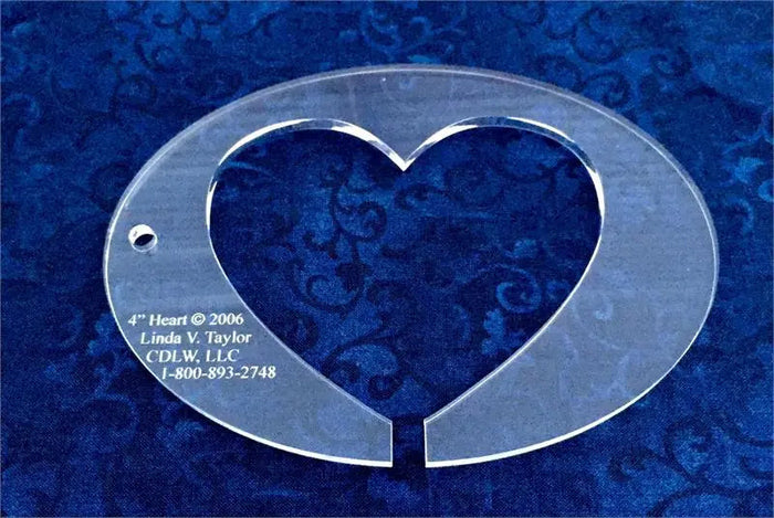 4" Heart in 6 3/4" Oval Quilt Template