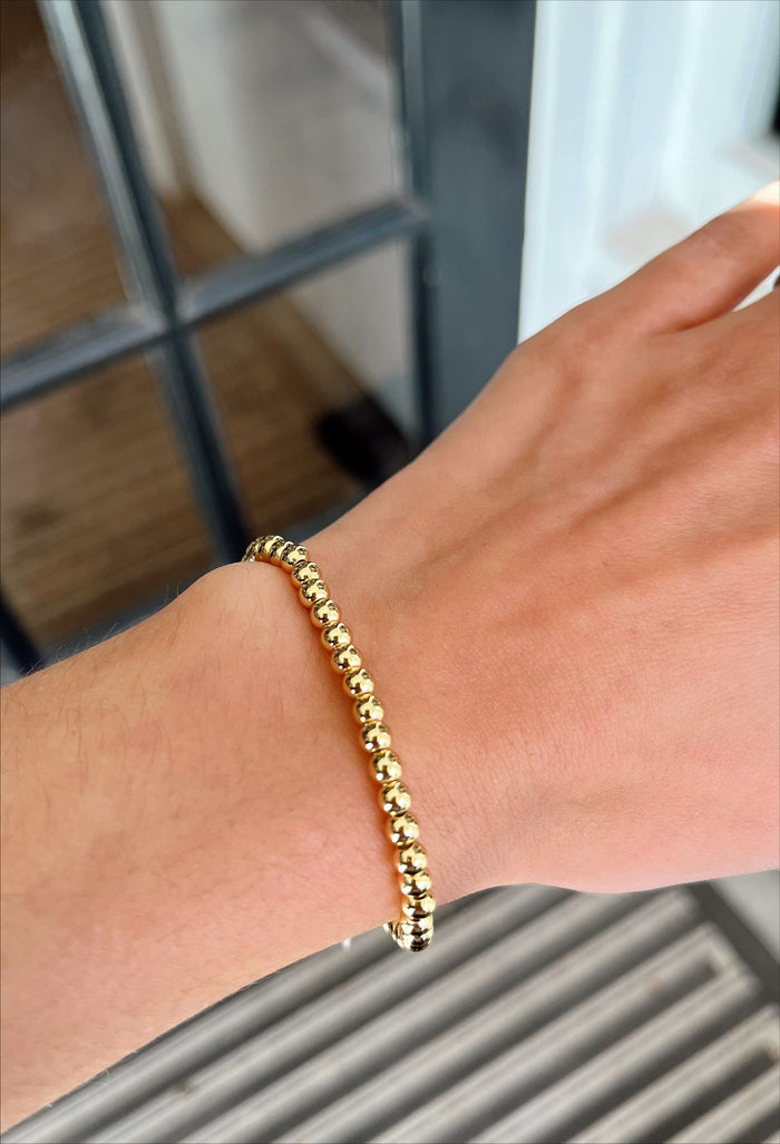 4mm Beaded Ball Bracelet in Gold - Madison's Niche