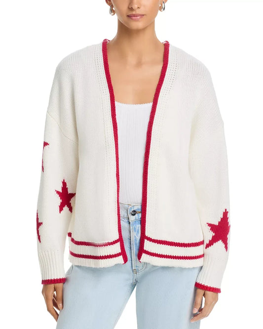 American Flag Cardigan in White - Madison's Niche