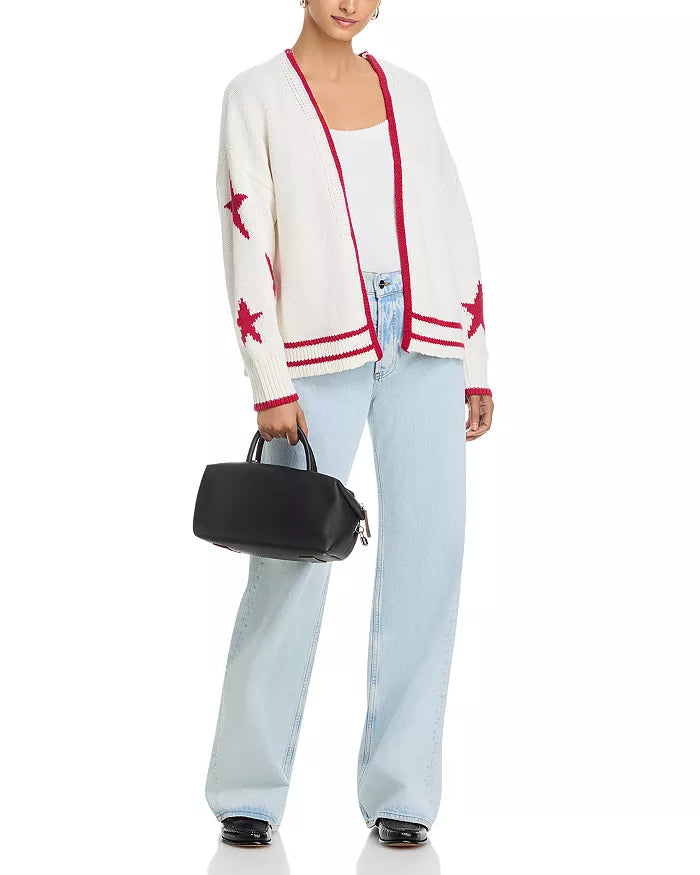 American Flag Cardigan in White - Madison's Niche