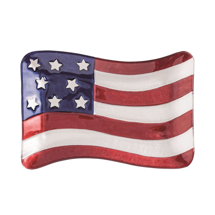 American Flag Glass Plate - Madison's Niche