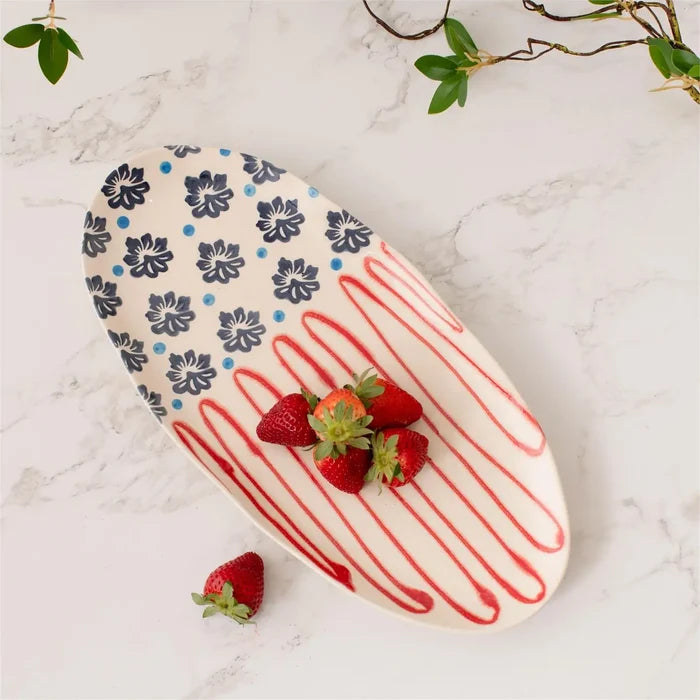 Americana Folk Art Platter - Madison's Niche