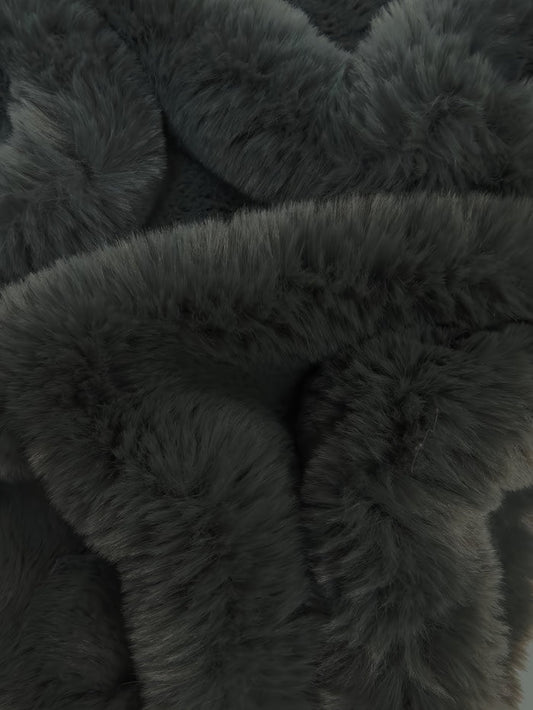 Arctic Rabbit Minky / Charcoal