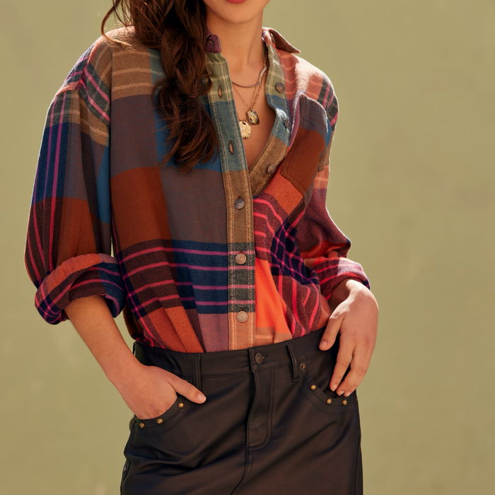 Ashley Plaid Shirt in Ginger