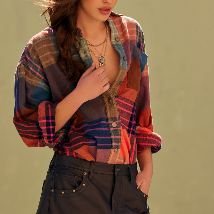 Ashley Plaid Shirt in Ginger